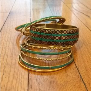 Multiple Turquoise Bracelets Bunch